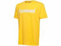 hummel T-Shirt Logo T-Shirt Sport Kurzarm Rundhals Shirt aus Baumwolle HMLGO...