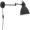 EGLO Wandleuchte SAN PERI Wandlampe, Stahl, E27, IP20, Schlafzimmerlampe, B&uuml;rolampe,