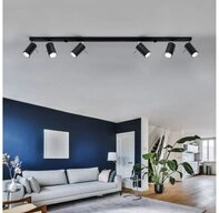 SOLLUX lighting Deckenleuchte Deckenleuchte Ring 6L Schwarz, Nicht enthalten