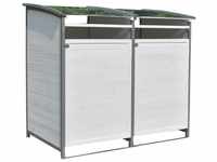 Mucola Mülltonnenbox 2 x 240 Liter weiß/grau