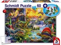 Schmidt Spiele Puzzle Dinosaurier. Puzzle 60 Teile, mit Add-on