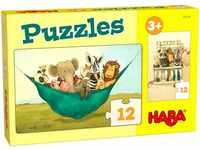 Haba Puzzle Puzzles Löwe Udo 2 x 12 Teile, 12 Puzzleteile