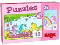 Haba Puzzle Puzzles Einhorn Glitzerglück - Rosalie & Friends. 2 x 12 Teile, 12