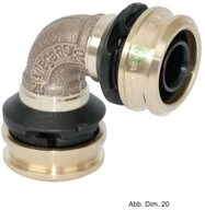 Viega Wasserrohr Viega Raxofix Winkelkupplung, 90 Grad, 16 mm, Modell 5316, Rotguss