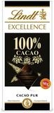 LINDT Schokolade, Lindt Excellence 100 Prozent Kakao Schokoladentafel Cacao pur 50g