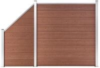 vidaXL Gartenzaun WPC Zaun-Set 1 Quadrat + 1 Schr&auml;ge 273x186 cm Braun, (1-St)