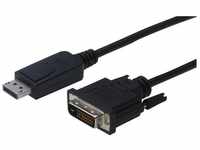 Digitus DisplayPort auf DVI-Kabel 1 m HDMI-Kabel, (1.00 cm), schraubbar