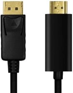 LogiLink DisplayPort-Kabel Video-Adapter DisplayPort zu HDMI Typ A, 200 cm, 4K/30 Hz,