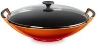 LE CREUSET Wok Wok mit Glasdeckel 36 cm Ofenrot