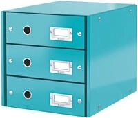 LEITZ Organizer Schubladenbox 3 F&auml;cher Karton eisblau