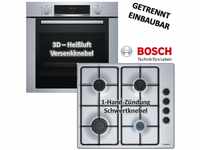 BOSCH Backofen-Set Bosch XXL-Einbaubackofen mit Gas-Kochfeld autark 60cm
