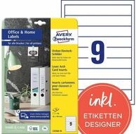 Avery Zweckform Etiketten 90 Einsteck-R&uuml;ckenschilder wei&szlig; f&uuml;r 4,5 cm...
