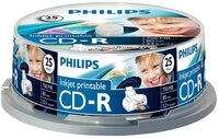 Philips CD-Rohling 25 Philips Rohlinge CD-R printable 80Min 700MB 52x Spindel