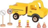 goki Spielzeug-Auto goki Baustellenfahrzeug mit Verkehrsschildern