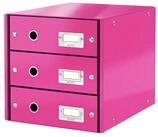 LEITZ Organizer Schubladenbox 3 F&auml;cher Karton pink