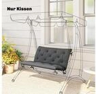 Outsunny Sitzkissen 2 Sitzer, 100x98x8 cm, Bankkissen mit B&auml;ndern, Sitzkissen,