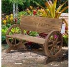 Outsunny Gartenbank 2-Sitzer Gartenbank, mit Wagenr&auml;der-Design, 250kg belastbar