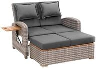 Greemotion Gartenlounge-Set Bahia Tobago 2-Sitzer Rattan grau mit Liegefunktion