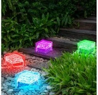 etc-shop Gartenleuchte, LED-Leuchtmittel fest verbaut, Farbwechsel, Solarlampe