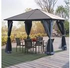 Outsunny Pavillon mit Seitenteilen, PC Dach, mit 4 Seitenteilen, (Partyzelt,