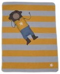 Babydecke Juwel in der Puppe 'Affe' 70 x 90 cm Senf - Gelb, DAVID FUSSENEGGER