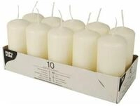 PAPSTAR Stumpenkerze 10 Stumpenkerzen creme