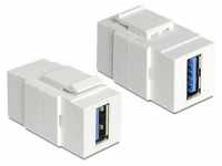 Delock Keystone Modul USB 5 Gbps Typ-A Buchse zu Typ-A Buchse weiß...