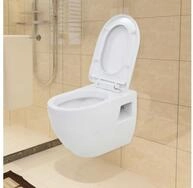 vidaXL Tiefsp&uuml;l-WC, Wand-WC Keramik Wei&szlig;
