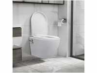 vidaXL Tiefspül-WC Wand-WC ohne Spülrand mit Bidet-Funktion Keramik Weiß
