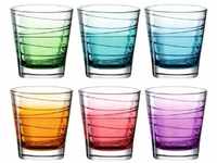 LEONARDO Gläser-Set Vario Struttura 6er Set Farbverlauf 250 ml, Glas