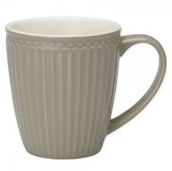 Greengate Becher Alice Becher mit Henkel warm grey 0,4 l, Steingut