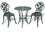 vidaXL Gartenlounge-Set 3-tlg. Bistro-Set Aluminiumguss Gr&uuml;n, (3-tlg) gr&uuml;n