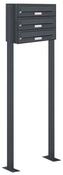 AL Briefkastensysteme Standbriefkasten 3 Fach Premium Briefkasten A4 in RAL 7016