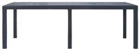 vidaXL Gartentisch, Outdoor Tisch Anthrazit 220 x 90 x 72 cm Kunststoff Rattan-Optik