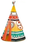 DJECO Spielzelt Tipi 164 cm hoch buntes Kinderzelt