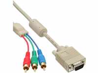 INTOS ELECTRONIC AG InLine® VGA RGB Kabel, VGA Stecker an 3x Cinch Stecker, 2m