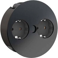 Bachmann TWIST 2x Schutzkontakt Einbau-Tischsteckdosenleiste (Kabell&auml;nge 2 m),
