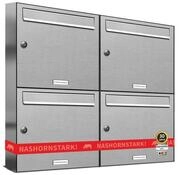 AL Briefkastensysteme Wandbriefkasten 4 Fach Premium Edelstahl Briefkasten Post...