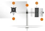 DURABLE Monitor-Halterung Monitorhalter mit Arm f&uuml;r 1 Monitor+1 Tablet silber