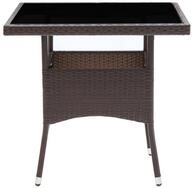 vidaXL Gartentisch, Garten-Esstisch Braun Poly Rattan