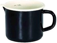 Karl Kr&uuml;ger Milchtopf Milchtopf Kochtopf Topf Ausguss Emaille schwarz Triest 1 L,
