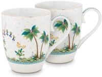 PiP Studio Becher Jolie Dots Gold Becher mit Henkel gross Set2, Porzellan, Set/2 Mugs