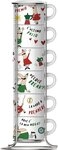 BIALETTI Espressotasse, 7-tlg., Metall, Porzellan, (6 Espressotassen mit