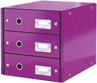 LEITZ Organizer Schubladenbox 3 F&auml;cher Karton violett
