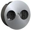 Bachmann Twist Steckdose 2-fach USB 1 Schuko 2m Anschlussleistung edelstahl