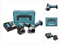 Makita Akku-Winkelschleifer DGA 452 RGJ Akku Winkelschleifer 18 V 115 mm + 2x...