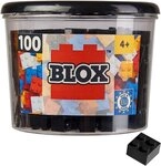Simba 104114114 - Blox, 100 schwarze Bausteine Konstruktions-Spielset
