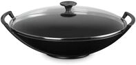 LE CREUSET Wok Wok mit Glasdeckel 36 cm Schwarz