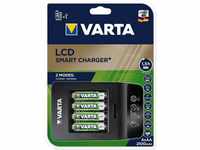 VARTA VARTA LCD Smart Charger+ für 4 AA/AAA-Akkus und USB-Geräte Powerstation...