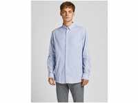 Jack & Jones Langarmhemd Hemd Slim Fit mit Brusttasche JJEOXFORD 5998 in Blau
